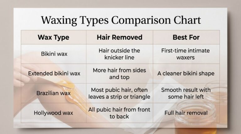 Waxing types Comparison Chart