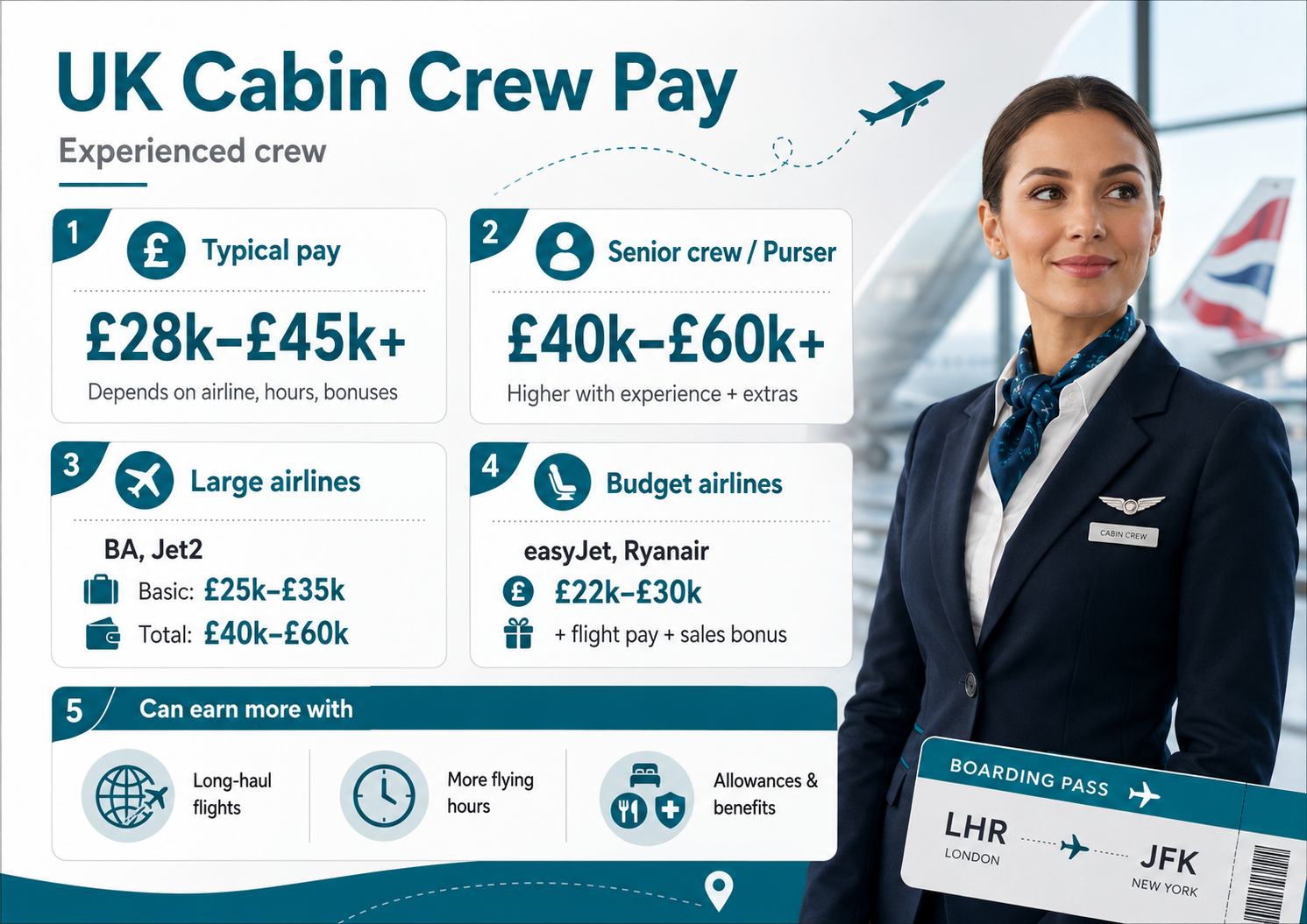 How Much Can Experienced Cabin Crew Earn in the UK
